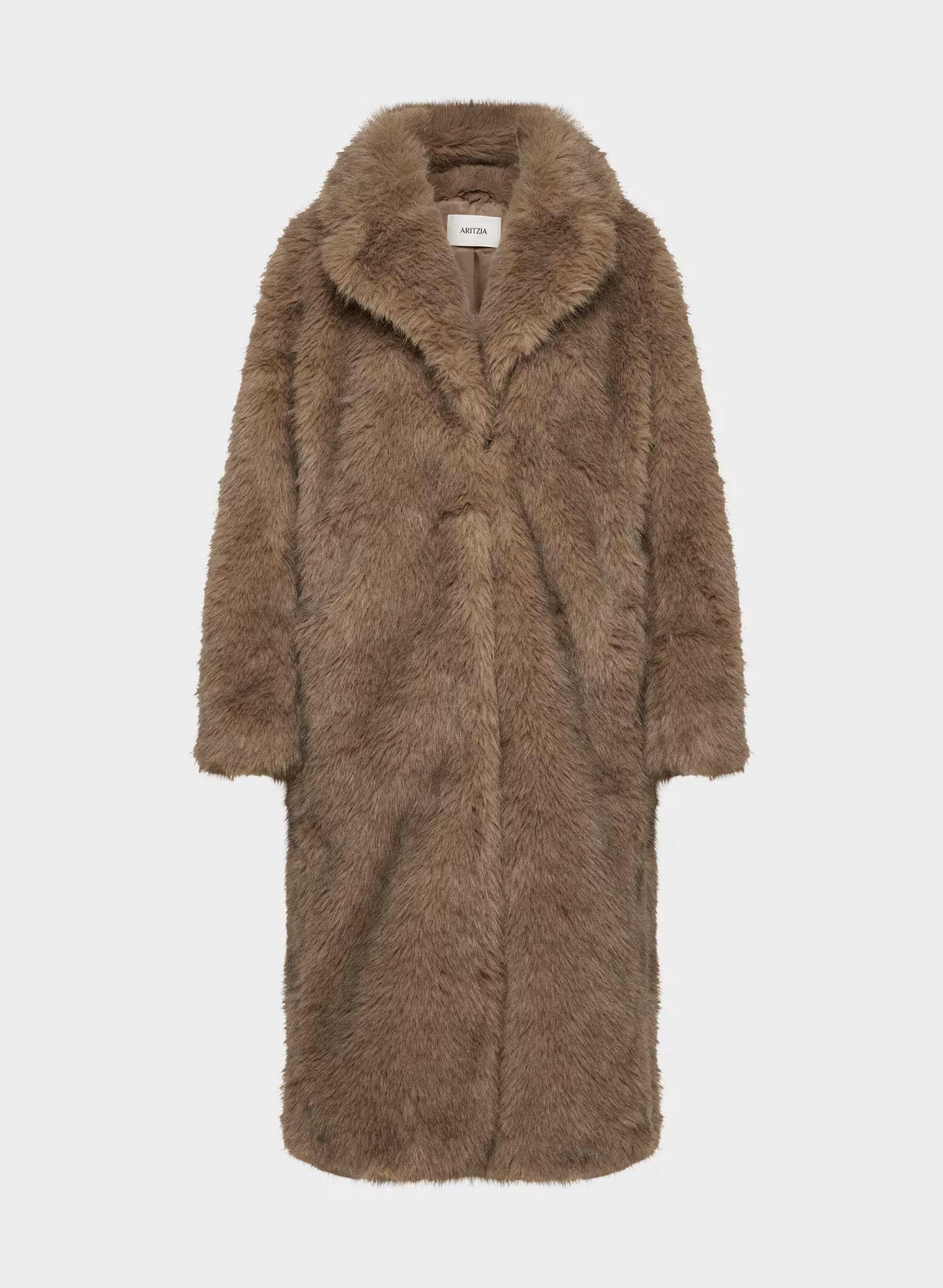 Faux Fur Trench Coat